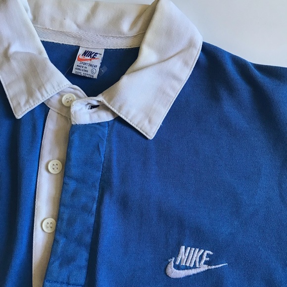 70s vintage single stitch nike long sleeve button shirt size large - Picture 6 of 9
